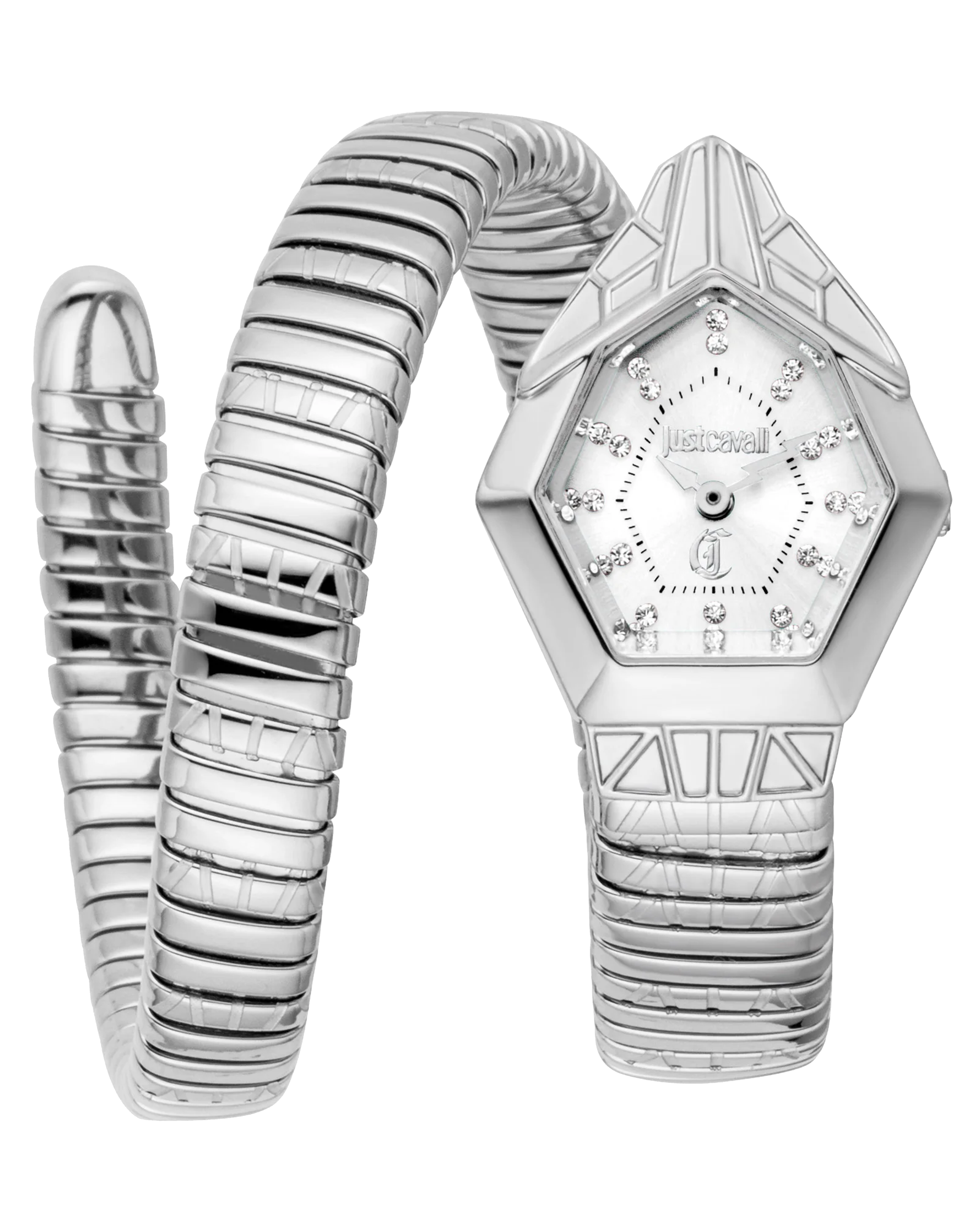 Just Cavalli Signature Snake Gemma - Silver – Klassy Watches display picture 1