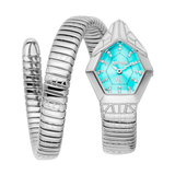 Just Cavalli Signature Snake Gemma - Silver Turquoise