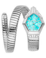 Just Cavalli Signature Snake Gemma - Silver Turquoise