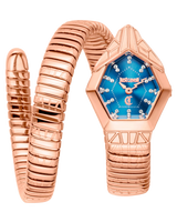 Just Cavalli Signature Snake Gemma - Rose Gold Blue