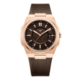 Zinvo Rival Rose Gold, Rose Gold watch for men, watch for men, Rose Gold Watch, men watch, Grow in The Dark Index and Hands Dial watch, Grow in The Dark Index and Hands Dial watch for men, Bracelet watch, Rubber Watch, Stainless Steel Strap, Premium silicone Strap, Brown Rubber Strap.