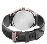 MSTR AU116CB Ultra Slim Rose Gold Black Leather Band