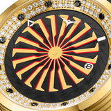 Zinvo Blade 12K Gem, Gold watch for men, watch for men, Gold watch, men watch, 1-Second-Spin Turbine Matte Black dial watch, 1-Second-Spin Turbine Matte Black dial watch for men, Leather watch, Black Genuine leather Strap.
