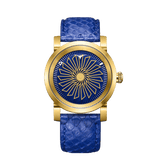 Zinvo Blade Women Azure, Blue watch for men, watch for men, Blue watch, men watch, Matte Black 1-Second-Spin Turbine Dial watch, Matte Black 1-Second-Spin Turbine Dial watch for men, Leather watch, Genuine Leather Strap, Blue Leather Strap.