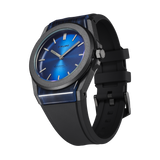 black watch for men, watch for men, black watch, men watch, blue dial watch, blue dial watch for men, D1 Milano