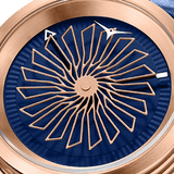 Zinvo Blade Women Fay, Rose Gold watch for men, watch for men, Rose Gold watch, men watch, 1-Second Grey Turbine Matte Grey Dial watch, 1-Second Grey Turbine Matte Grey Dial watch for men, Leather watch, Genuine Leather Strap, Blue Leather Strap.