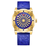Zinvo Blade Cobra Volt, Gold watch for men, watch for men, Gold watch, men watch, 1 Second-Spin Turbine dial watch, 1 Second-Spin Turbine dial watch for men, Leather watch, Genuine Leather Strap.