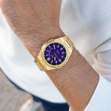 Zinvo Rival Volt , Gold watch for men, watch for men, Gold Watch, men watch, Grow in The Dark Index and Hands Dial watch, Grow in The Dark Index and Hands Dial watch for men, Bracelet watch, Rubber Watch, Stainless Steel Strap, Premium silicone Strap, Blue Rubber Strap.