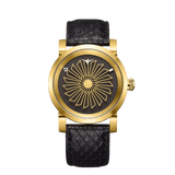 Zinvo Blade Women Gleam, Gold watch for men, watch for men, Gold watch, men watch, Matte Black 1-Second-Spin Turbine Dial watch, Matte Black 1-Second-Spin Turbine Dial watch for men, Leather watch, Genuine Leather Strap, Blue Leather Strap.