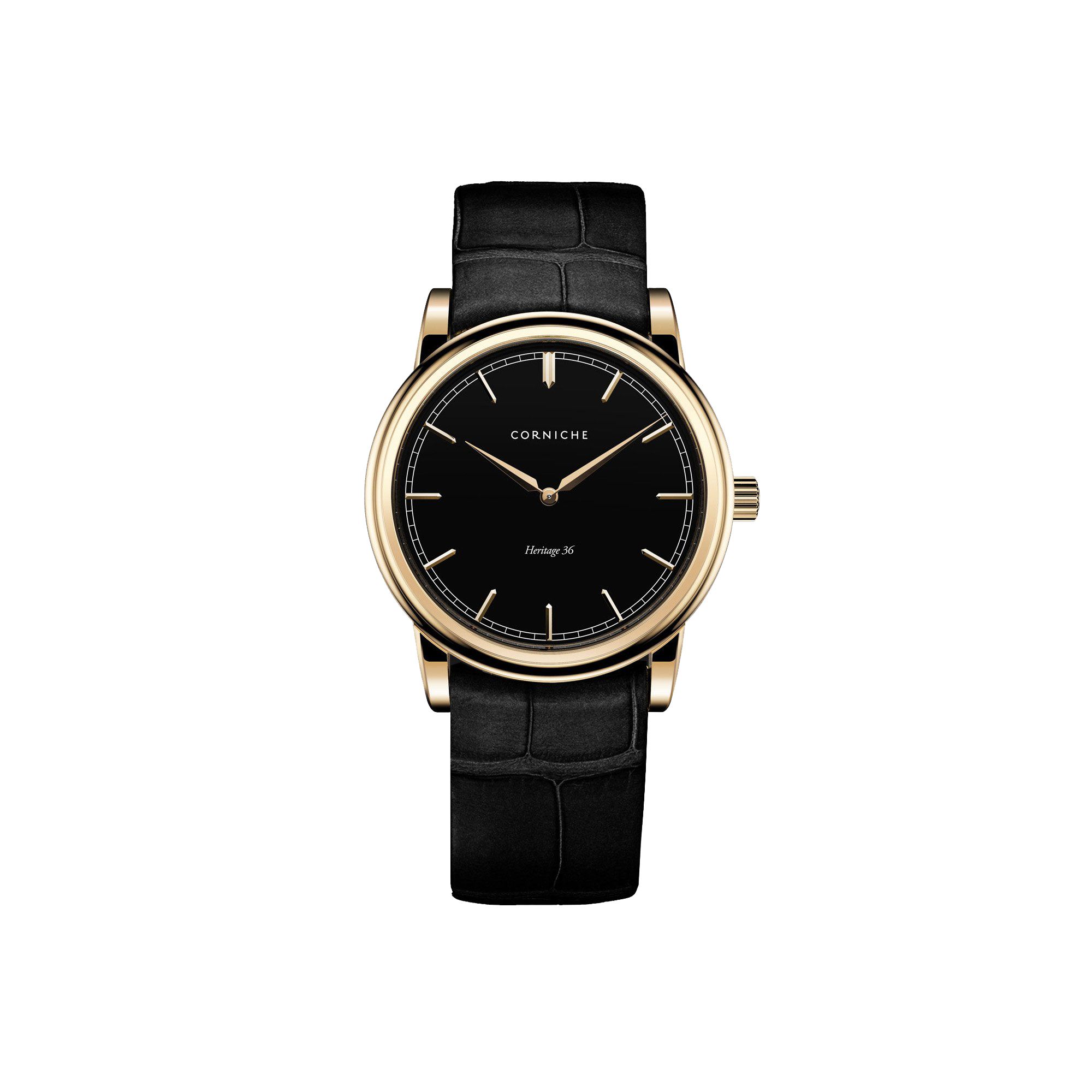 Corniche Women's Heritage 36 Yellow Gold with Black Dial