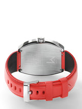 MSTR MJ128LB Major Silver Red Leather Band