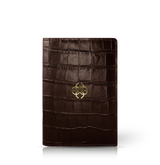 GC Passport Holder Croco Embossed Leather