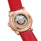 Zinvo Blade Rainbow, Rose Gold watch for men, watch for men, Rose Gold watch, men watch, 1-Second-Spin Turbine, Matte Red dial watch, 1-Second-Spin Turbine, Matte Red Dial watch for men, Leather watch, Genuine Leather Strap.