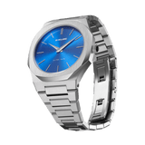 D1 MILANO UTBJ09 Geo Ultra Thin, Silver watch for men, watch for men, Silver watch, men watch, Blue dial watch, Blue dial watch for men, Bracelet watch, Stainless Steel strap.