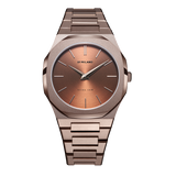 D1 MILANO UTBJ10 Chocolate Ultra Thin, Rose Gold watch for men, watch for men, Rose Gold watch, men watch, Brown dial watch, Brown dial watch for men, Bracelet watch, Stainless Steel strap.