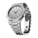 D1 MILANO UTBJ23 Linen Ultra Thin, Silver watch for men, watch for men, Silver watch, men watch, White Light dial watch, White Light dial watch for men, Bracelet watch, Stainless Steel strap.