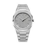 D1 MILANO UTBJ23 Linen Ultra Thin, Silver watch for men, watch for men, Silver watch, men watch, White Light dial watch, White Light dial watch for men, Bracelet watch, Stainless Steel strap.