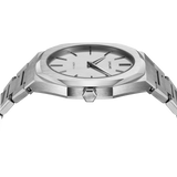 D1 MILANO UTBJ23 Linen Ultra Thin, Silver watch for men, watch for men, Silver watch, men watch, White Light dial watch, White Light dial watch for men, Bracelet watch, Stainless Steel strap.