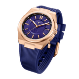 Zinvo Rival Galaxy, Rose Gold watch for men, watch for men, Rose Gold Watch, men watch, Grow in The Dark Index and Hands Dial watch, Grow in The Dark Index and Hands Dial watch for men, Bracelet watch, Rubber Watch, Stainless Steel Strap, Premium silicone Strap, Blue Rubber Strap.