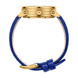 Zinvo Blade Women Gem, Gold watch for men, watch for men, Gold watch, men watch, Matte Black 1-Second-Spin Turbine Dial watch, Matte Black 1-Second-Spin Turbine Dial watch for men, Leather watch, Genuine Leather Strap, Blue Leather Strap.