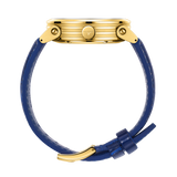 Zinvo Blade King, Gold watch for men, watch for men, Gold watch, men watch, Moss 1-Second-Spin Turbine, Matte Blue dial watch, Moss 1-Second-Spin Turbine, Matte Blue dial watch for men, Leather watch, Genuine Leather Strap.