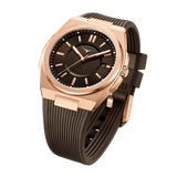Zinvo Rival Rose Gold, Rose Gold watch for men, watch for men, Rose Gold Watch, men watch, Grow in The Dark Index and Hands Dial watch, Grow in The Dark Index and Hands Dial watch for men, Bracelet watch, Rubber Watch, Stainless Steel Strap, Premium silicone Strap, Brown Rubber Strap.