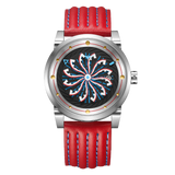 Zinvo Blade Ultraman Red, Red watch for men, watch for men, Red watch, men watch, 1-Second-Spin Turbine, Matte Black Dial watch, 1-Second-Spin Turbine, Matte Black Dial watch for men, Leather watch, Genuine Leather Strap.