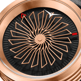 Zinvo Blade Women Rose Gold, Rose Gold watch for men, watch for men, Rose Gold watch, men watch, 1 Second-Spin Turbine, Matte Black Dial watch, 1 Second-Spin Turbine, Matte Black Dial watch for men, Leather watch, Genuine Leather Strap, Black Leather Strap.
