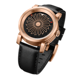 Zinvo Blade Women Rose Gold, Rose Gold watch for men, watch for men, Rose Gold watch, men watch, 1 Second-Spin Turbine, Matte Black Dial watch, 1 Second-Spin Turbine, Matte Black Dial watch for men, Leather watch, Genuine Leather Strap, Black Leather Strap.