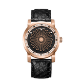Zinvo Blade Women Rose Gem, Rose Gold watch for men, watch for men, Rose Gold watch, men watch, Matte Black 1-Second-Spin Turbine Dial watch, Matte Black 1-Second-Spin Turbine Dial watch for men, Leather watch, Genuine Leather Strap, Black Leather Strap.