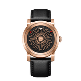 Zinvo Blade Women Rose Gold, Rose Gold watch for men, watch for men, Rose Gold watch, men watch, 1 Second-Spin Turbine, Matte Black Dial watch, 1 Second-Spin Turbine, Matte Black Dial watch for men, Leather watch, Genuine Leather Strap, Black Leather Strap.