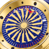 Zinvo Blade Cobra Volt, Gold watch for men, watch for men, Gold watch, men watch, 1 Second-Spin Turbine dial watch, 1 Second-Spin Turbine dial watch for men, Leather watch, Genuine Leather Strap.