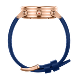 Zinvo Blade Women Fay, Rose Gold watch for men, watch for men, Rose Gold watch, men watch, 1-Second Grey Turbine Matte Grey Dial watch, 1-Second Grey Turbine Matte Grey Dial watch for men, Leather watch, Genuine Leather Strap, Blue Leather Strap.