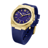 Zinvo Rival Volt , Gold watch for men, watch for men, Gold Watch, men watch, Grow in The Dark Index and Hands Dial watch, Grow in The Dark Index and Hands Dial watch for men, Bracelet watch, Rubber Watch, Stainless Steel Strap, Premium silicone Strap, Blue Rubber Strap.