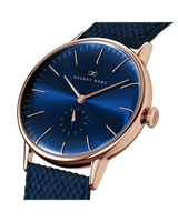 August Berg SERENITY DEEP BLUE Rose Gold Classic Eye Blue Perlon 40mm
