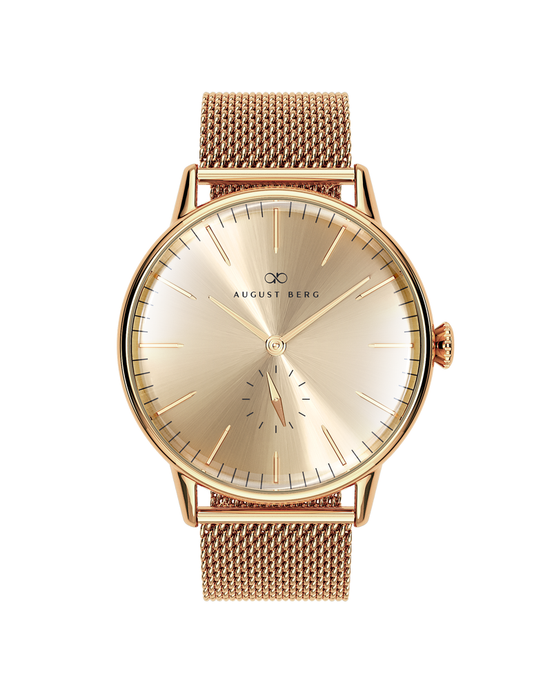 August Berg SERENITY SHINE Gold Classic Eye Gold Mesh 40mm