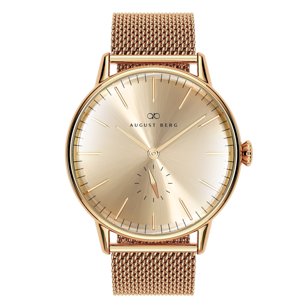 August Berg SERENITY SHINE Gold Classic Eye Gold Mesh 40mm