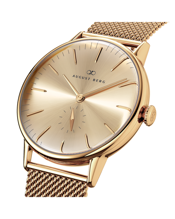 August Berg SERENITY SHINE Gold Classic Eye Gold Mesh 40mm