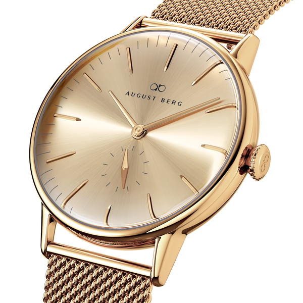 August Berg SERENITY SHINE Gold Classic Eye Gold Mesh 40mm