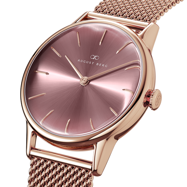 August Berg Serenity Ash & Orchid Rose Gold  Mesh 32mm