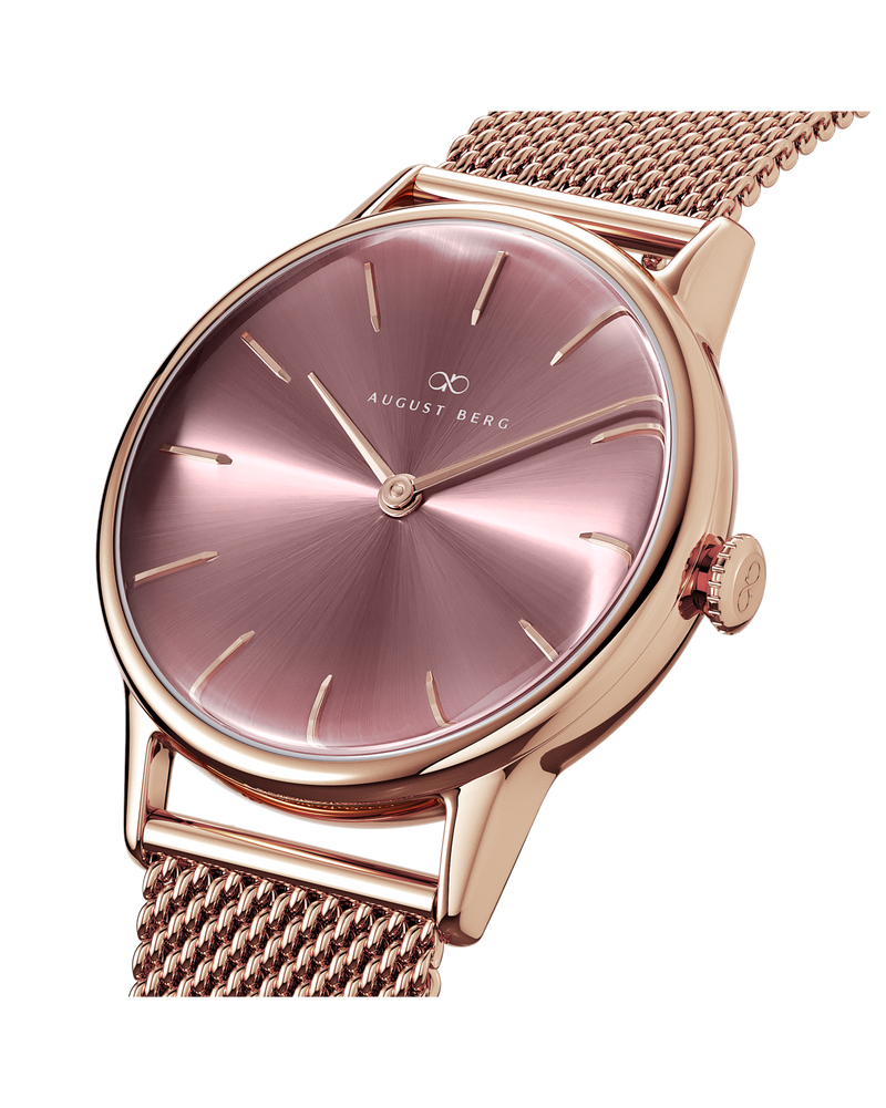 August Berg Serenity Ash & Orchid Rose Gold  Mesh 32mm