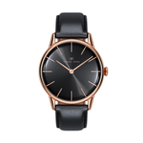 August Berg Serenity Noir Rose Gold Leather 32mm