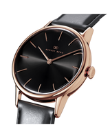 August Berg Serenity Noir Rose Gold Leather 32mm