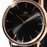 August Berg Serenity Noir Rose Gold Leather 32mm