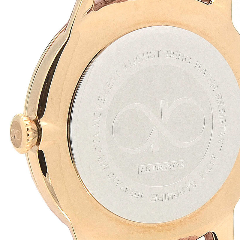 August Berg Serenity Noir Rose Gold Leather 32mm