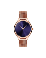 August Berg SERENITY PETITE Rose Gold Blossom purple Rose Gold Mesh 28mm