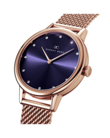 August Berg SERENITY PETITE Rose Gold Blossom purple Rose Gold Mesh 28mm