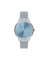 August Berg SERENITY PETITE Silver Dusty Blue Mesh 28mm