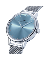 August Berg SERENITY PETITE Silver Dusty Blue Mesh 28mm