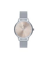 August Berg SERENITY PETITE Silver Champagne Mesh 28mm